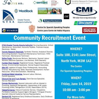 Join us for the Community Recruitment Event hosted by Humber College